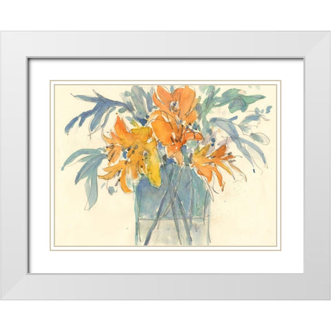 Day Lily Moment II White Modern Wood Framed Art Print with Double Matting by Dixon, Samuel