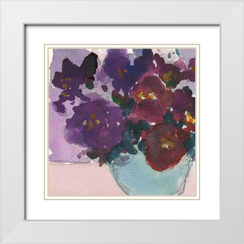 African Violet I White Modern Wood Framed Art Print with Double Matting by Dixon, Samuel
