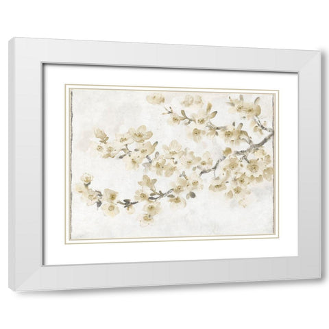 Neutral Cherry Blossom Composition I White Modern Wood Framed Art Print with Double Matting by OToole, Tim