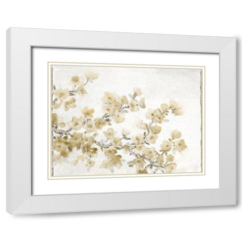Neutral Cherry Blossom Composition II White Modern Wood Framed Art Print with Double Matting by OToole, Tim