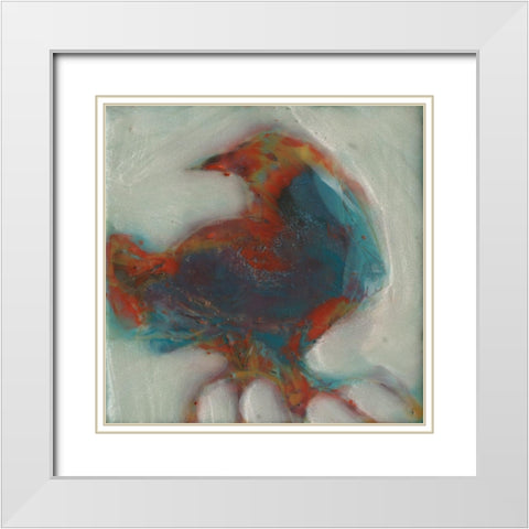 Caw I White Modern Wood Framed Art Print with Double Matting by Jachimiec, Sue