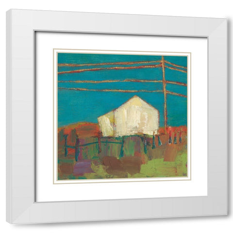 Fon Barn II White Modern Wood Framed Art Print with Double Matting by Jachimiec, Sue