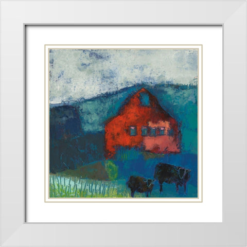 Bremen Bluff Barn White Modern Wood Framed Art Print with Double Matting by Jachimiec, Sue
