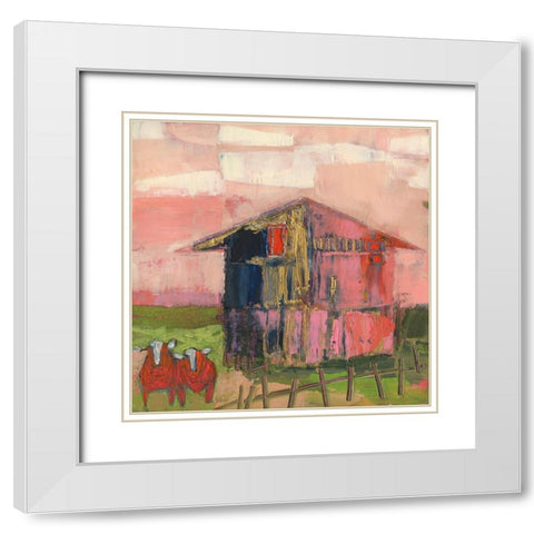 Buckingham Barn White Modern Wood Framed Art Print with Double Matting by Jachimiec, Sue