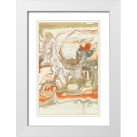 Coral and Alabaster I White Modern Wood Framed Art Print with Double Matting by Bramma, Lila