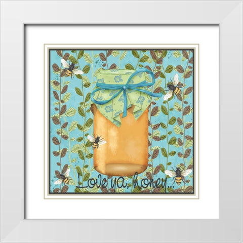 Bees and Honey II White Modern Wood Framed Art Print with Double Matting by Reynolds, Jade