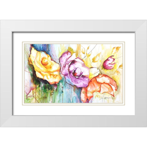 Preferidas III White Modern Wood Framed Art Print with Double Matting by Herrera, Leticia
