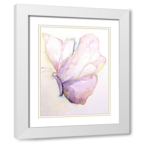 Dulzura Mariposa I White Modern Wood Framed Art Print with Double Matting by Herrera, Leticia