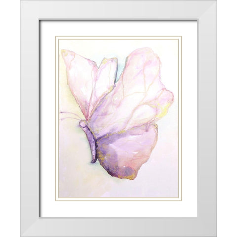 Dulzura Mariposa I White Modern Wood Framed Art Print with Double Matting by Herrera, Leticia