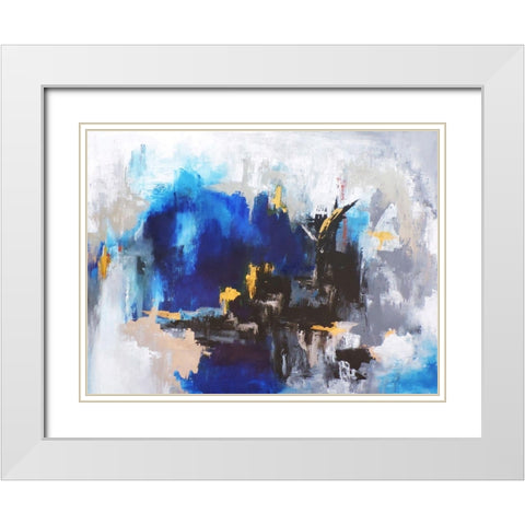 Mi Ciudad White Modern Wood Framed Art Print with Double Matting by Herrera, Leticia
