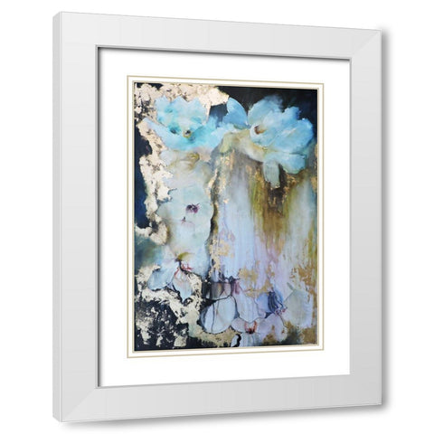 Rosas en las Rocas White Modern Wood Framed Art Print with Double Matting by Herrera, Leticia