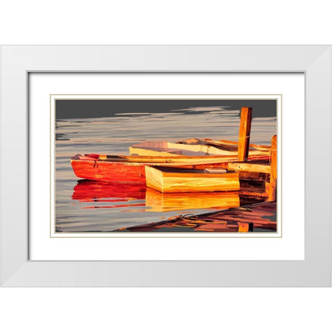 In the Golden Light I White Modern Wood Framed Art Print with Double Matting by Kalina, Emily
