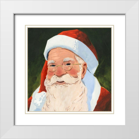 Santa Claus Specs I White Modern Wood Framed Art Print with Double Matting by Green, Jacob