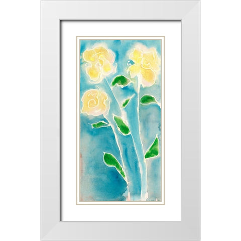 Spring Annuals II White Modern Wood Framed Art Print with Double Matting by Moore, Regina