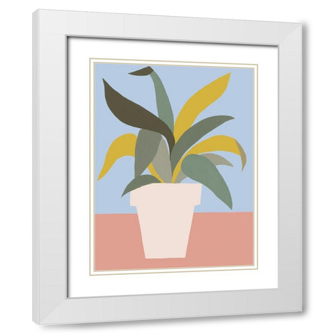 Ordinary Houseplant I White Modern Wood Framed Art Print with Double Matting by Moore, Regina