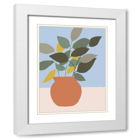 Ordinary Houseplant II White Modern Wood Framed Art Print with Double Matting by Moore, Regina