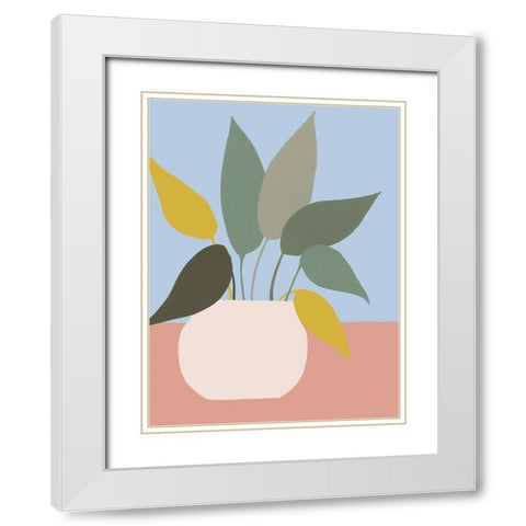Ordinary Houseplant III White Modern Wood Framed Art Print with Double Matting by Moore, Regina