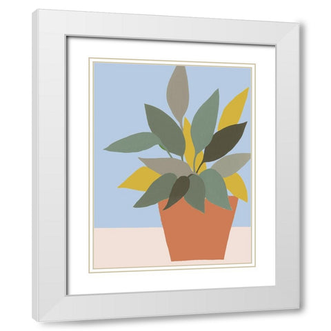 Ordinary Houseplant IV White Modern Wood Framed Art Print with Double Matting by Moore, Regina