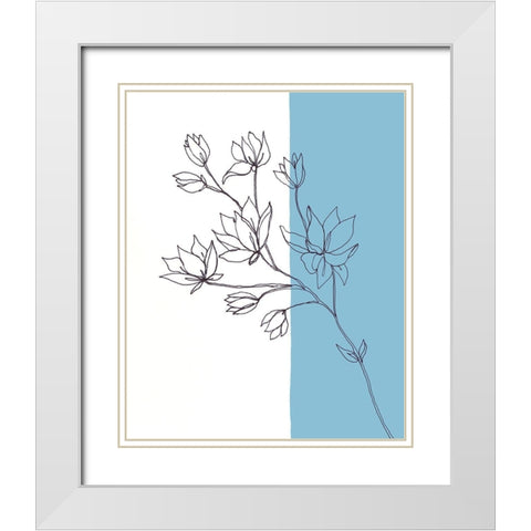 Sweet Stems I White Modern Wood Framed Art Print with Double Matting by Moore, Regina
