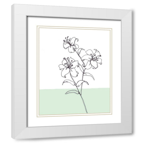 Sweet Stems II White Modern Wood Framed Art Print with Double Matting by Moore, Regina