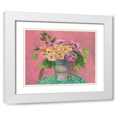 Sunny Bouquet I White Modern Wood Framed Art Print with Double Matting by Moore, Regina