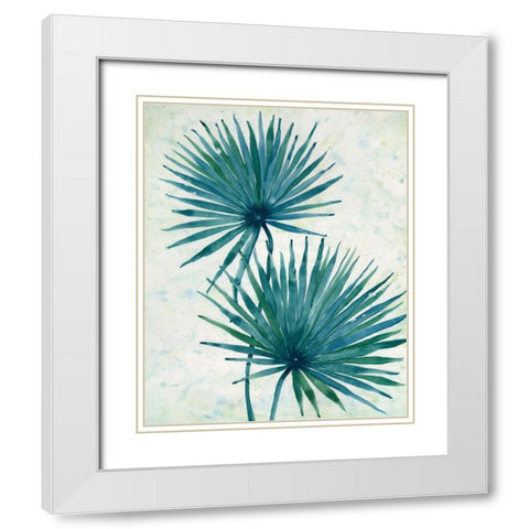 Palm Leaves I White Modern Wood Framed Art Print with Double Matting by OToole, Tim