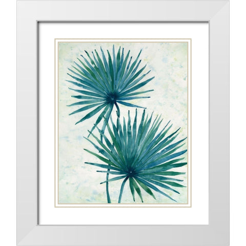 Palm Leaves I White Modern Wood Framed Art Print with Double Matting by OToole, Tim