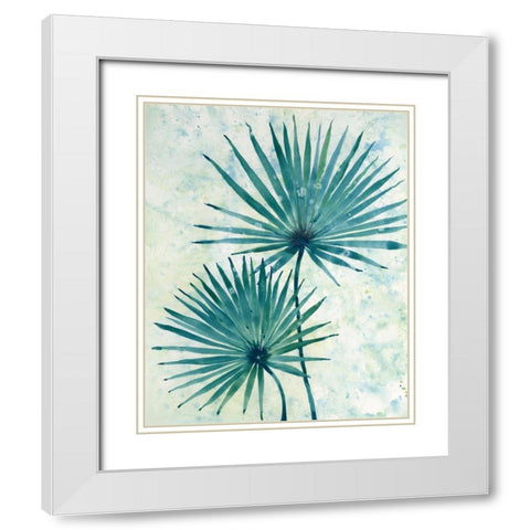 Palm Leaves II White Modern Wood Framed Art Print with Double Matting by OToole, Tim