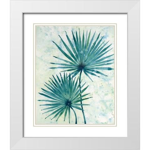 Palm Leaves II White Modern Wood Framed Art Print with Double Matting by OToole, Tim
