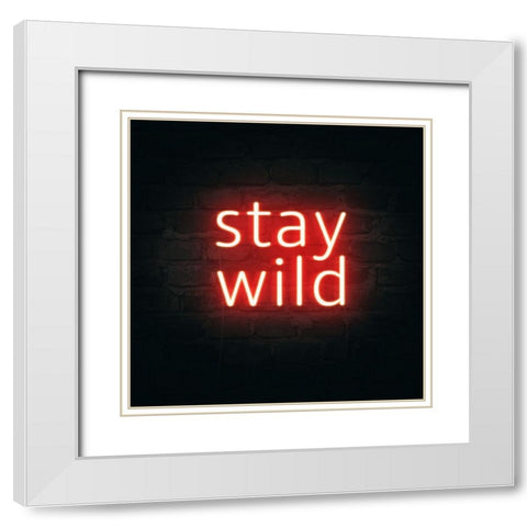 Neon Inspo I White Modern Wood Framed Art Print with Double Matting by Borges, Victoria