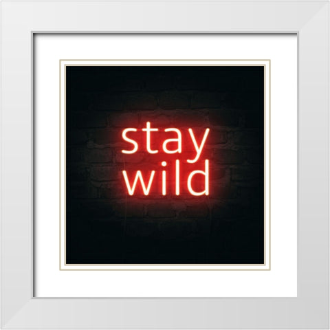 Neon Inspo I White Modern Wood Framed Art Print with Double Matting by Borges, Victoria