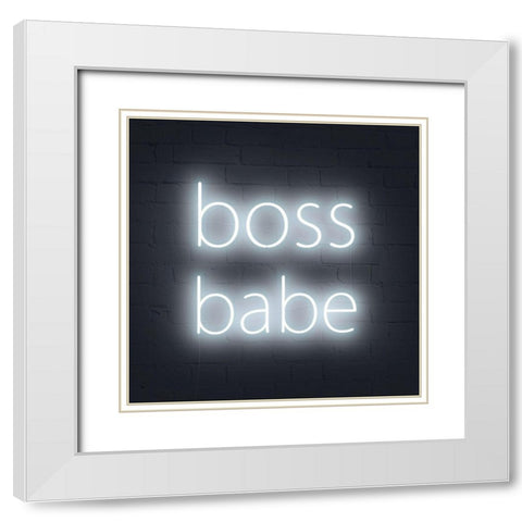Neon Inspo II White Modern Wood Framed Art Print with Double Matting by Borges, Victoria