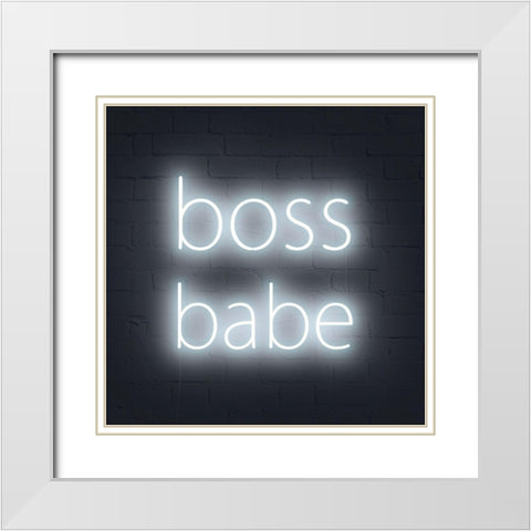 Neon Inspo II White Modern Wood Framed Art Print with Double Matting by Borges, Victoria