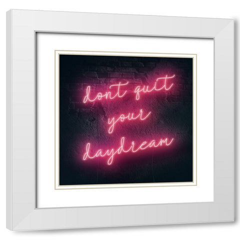Neon Inspo III White Modern Wood Framed Art Print with Double Matting by Borges, Victoria