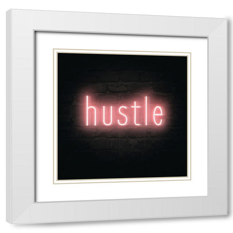 Neon Inspo V White Modern Wood Framed Art Print with Double Matting by Borges, Victoria