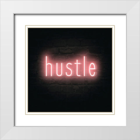 Neon Inspo V White Modern Wood Framed Art Print with Double Matting by Borges, Victoria