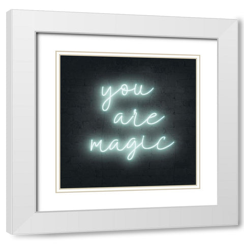 Neon Inspo VI White Modern Wood Framed Art Print with Double Matting by Borges, Victoria
