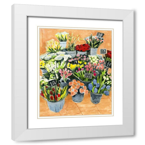 Street Florist II White Modern Wood Framed Art Print with Double Matting by Warren, Annie