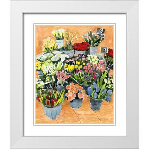 Street Florist II White Modern Wood Framed Art Print with Double Matting by Warren, Annie