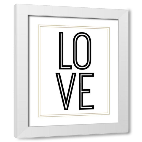 Bold Love II White Modern Wood Framed Art Print with Double Matting by Sizemore, Natalie