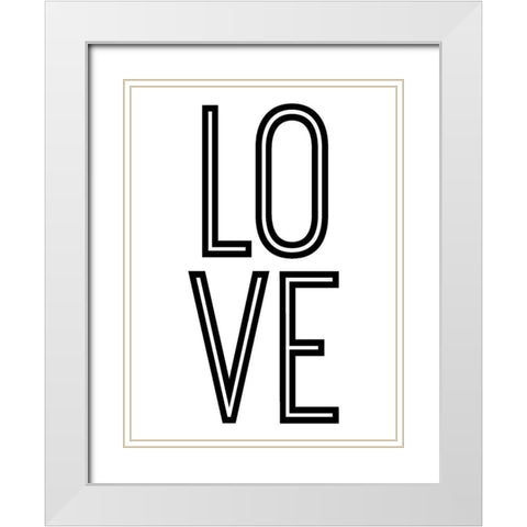 Bold Love II White Modern Wood Framed Art Print with Double Matting by Sizemore, Natalie