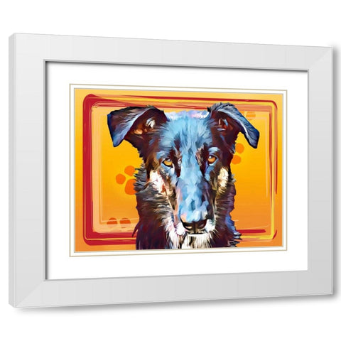 Pop Dog I White Modern Wood Framed Art Print with Double Matting by Curinga, Kim