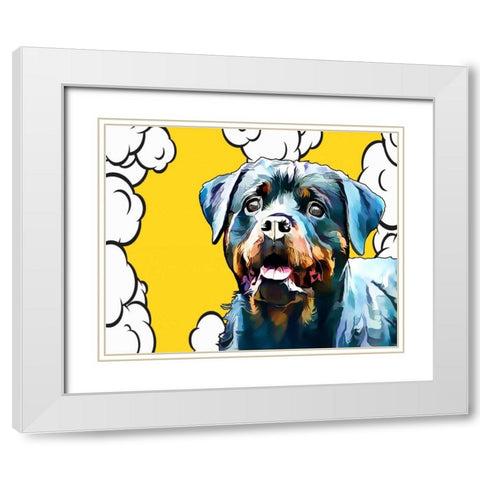 Pop Dog III White Modern Wood Framed Art Print with Double Matting by Curinga, Kim