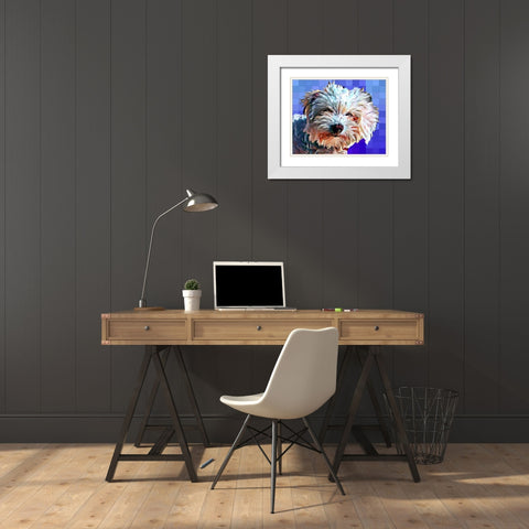 Pop Dog V White Modern Wood Framed Art Print with Double Matting by Curinga, Kim