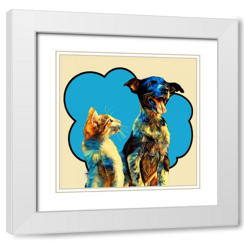 Pop Dog IX White Modern Wood Framed Art Print with Double Matting by Curinga, Kim