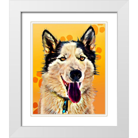 Pop Dog XIII White Modern Wood Framed Art Print with Double Matting by Curinga, Kim