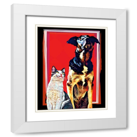 Pop Dog XV White Modern Wood Framed Art Print with Double Matting by Curinga, Kim
