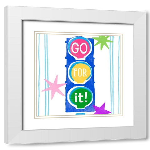 Shine Bright Graduate II White Modern Wood Framed Art Print with Double Matting by Vess, June Erica