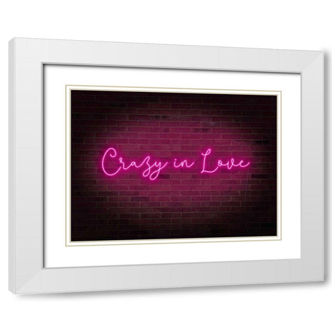 Neon Love II White Modern Wood Framed Art Print with Double Matting by Popp, Grace