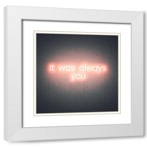 Neon Love III White Modern Wood Framed Art Print with Double Matting by Popp, Grace